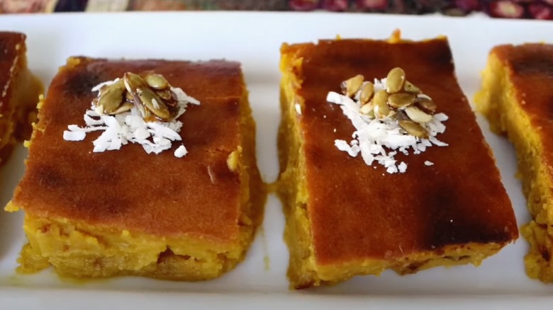 Slices of pumpkin cazuela