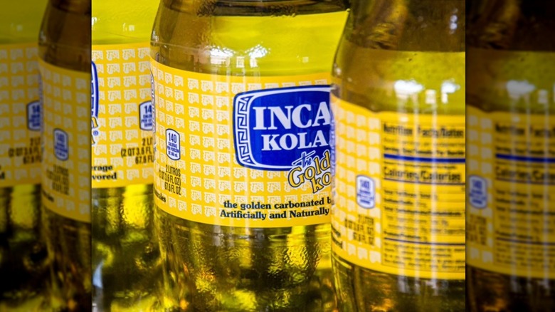 Plastic bottles of Inca Kola