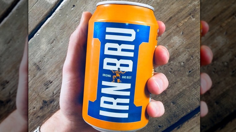 Blue and orange can of Irn-Bru