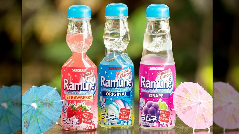 Colorful bottles of ramune