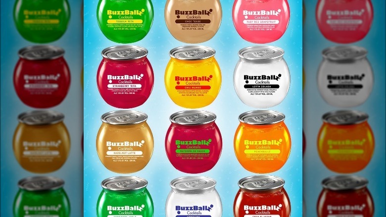 containers of Buzzballz cocktails