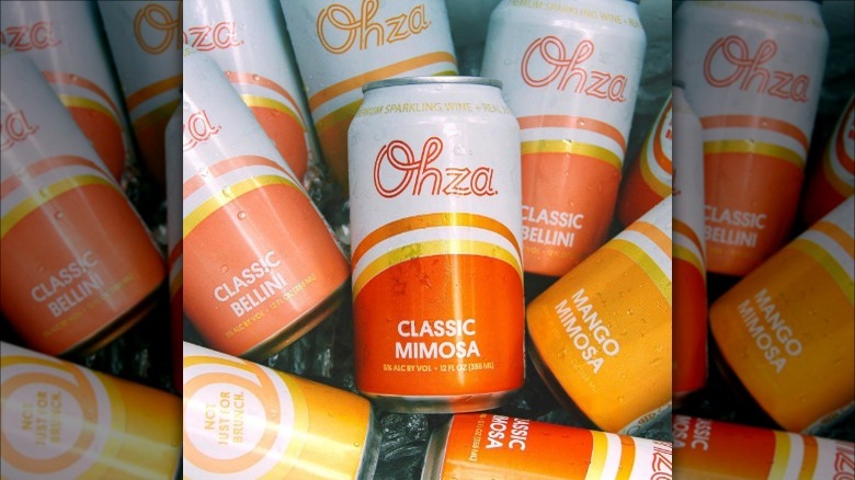 Ohza canned mimosas on ice