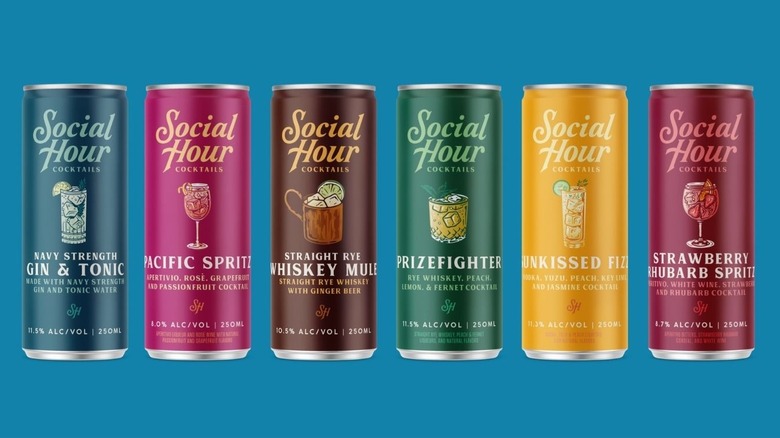 assorted Social Hour canned cocktails