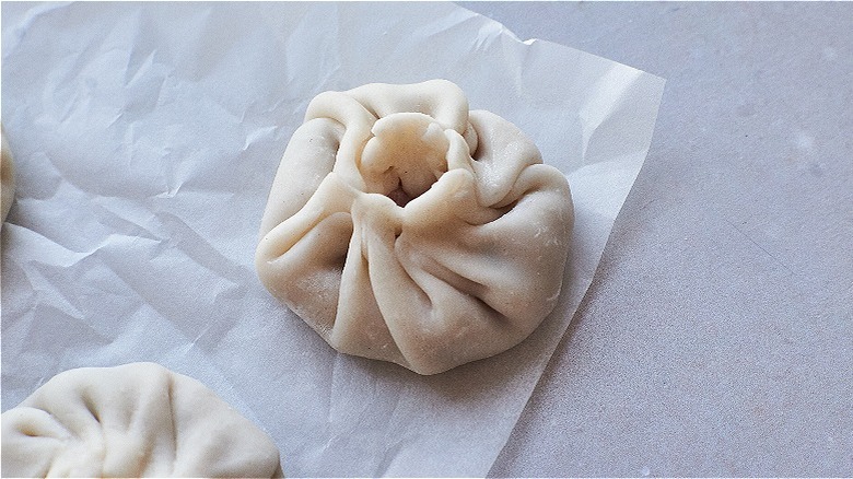 round dumpling on parchment