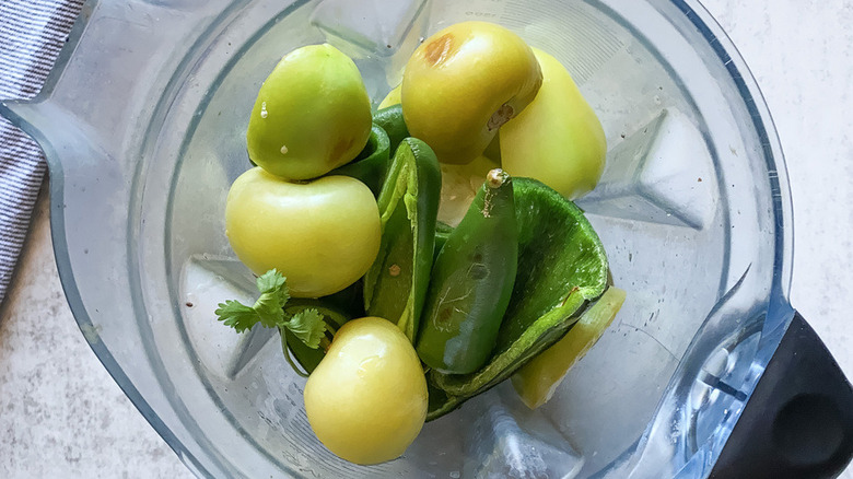 green sauce in a blender 