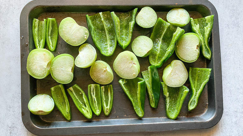 veggies on a baking sheet 