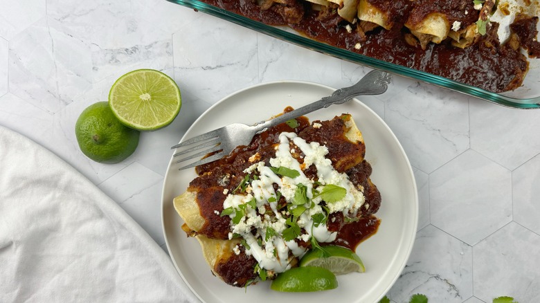 enchiladas on white plate