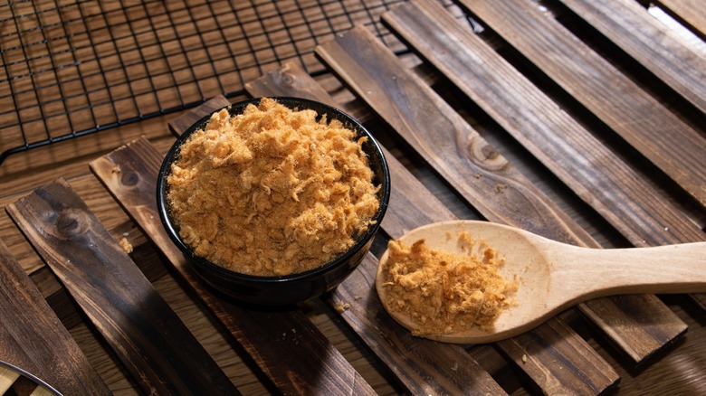 Pork floss on table