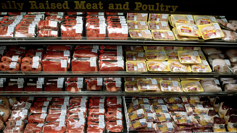 refrigerated grocery store meat