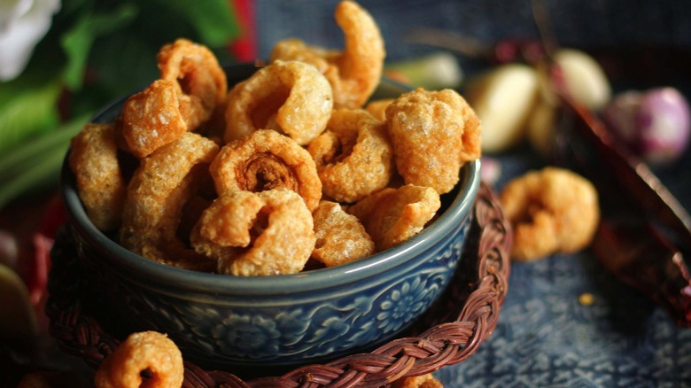 Dish of pork rinds