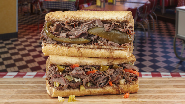 two chicago beef sandwiches