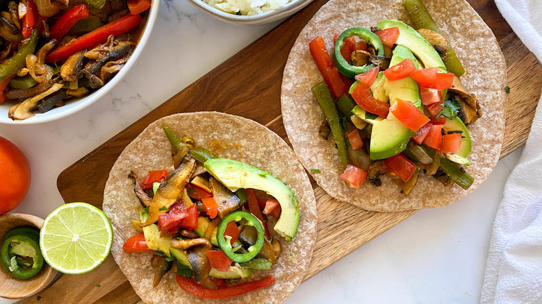 two mushroom fajitas 