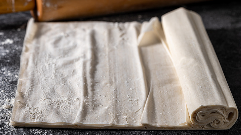 Sheets of phyllo dough