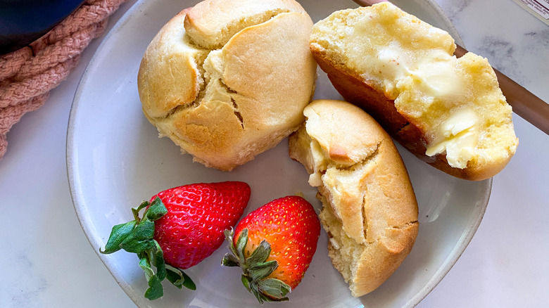 bread rolls with strawberries