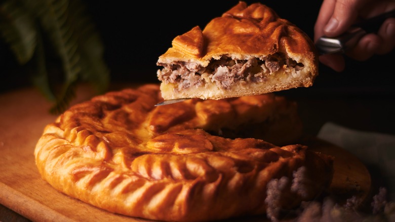 meat pie being served