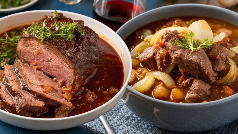 Homemade pot roast and beef stew