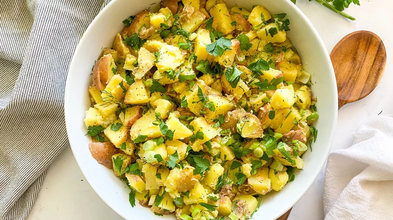 Diced potato salad