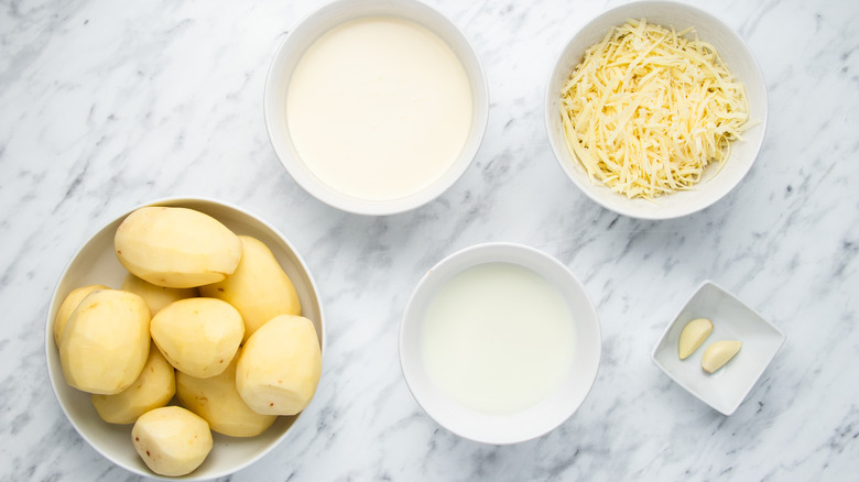 ingredients for potatoes au gratin