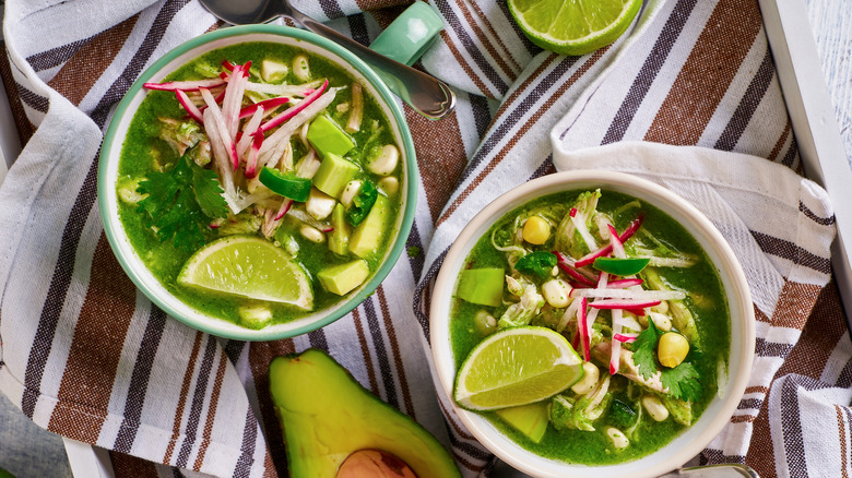 Bowls of pozole verde