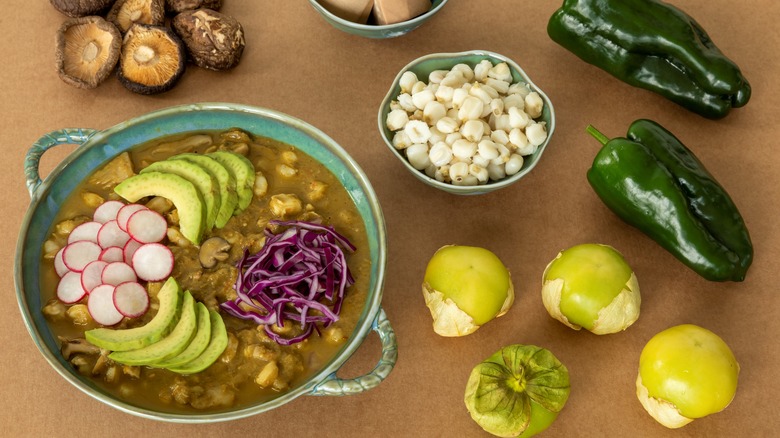 Vegan pozole verde