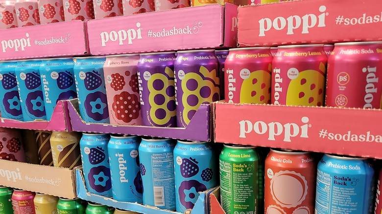 cans of Poppi prebiotic soda