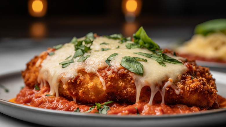 Chicken parmesan with herbs