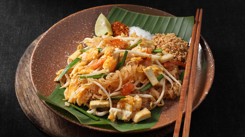 Pad Thai with chopsticks