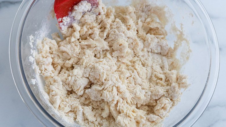 shaggy dough in bowl