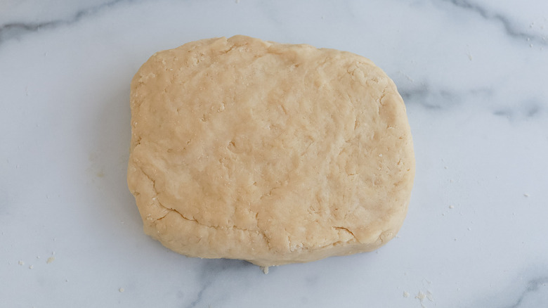 dough square on surface