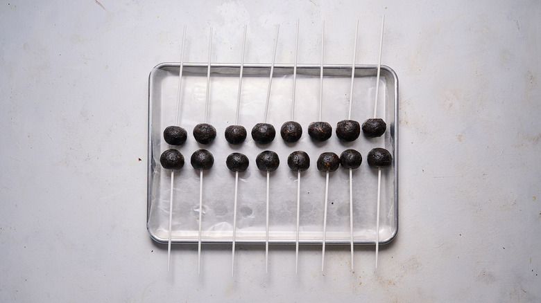 cake pops on sheet tray