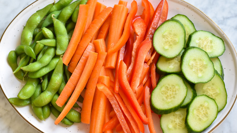 assorted vegetables on platter