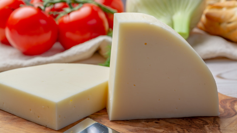 provolone cheese on a board