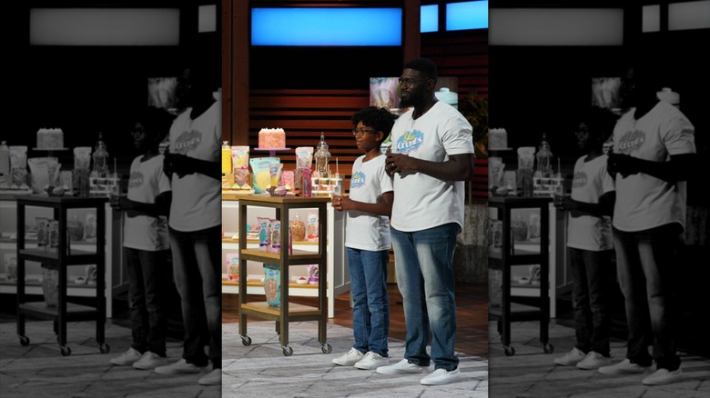 Yum Crumbs' Delson Jeanvilma and son on Shark Tank