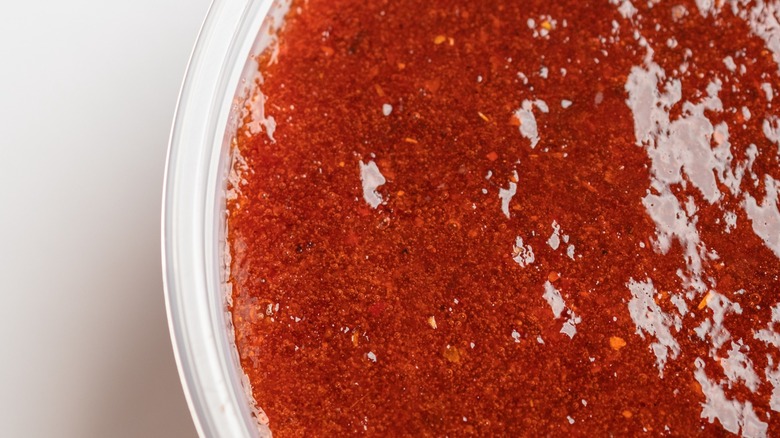 Close-up of chamoy sauce