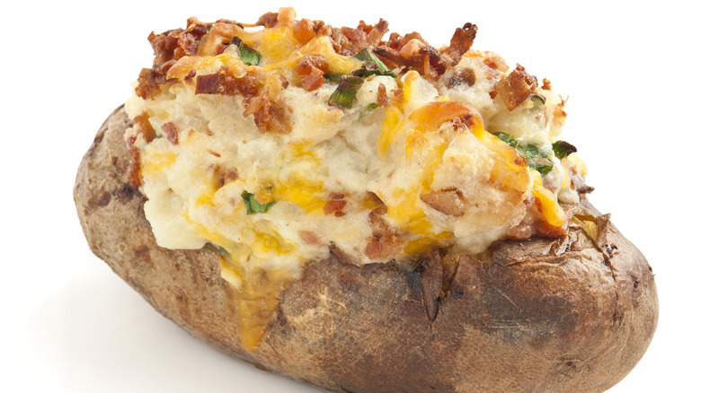 baked potato with toppings