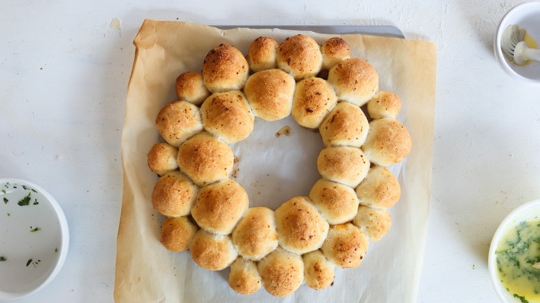 baked dough wreath