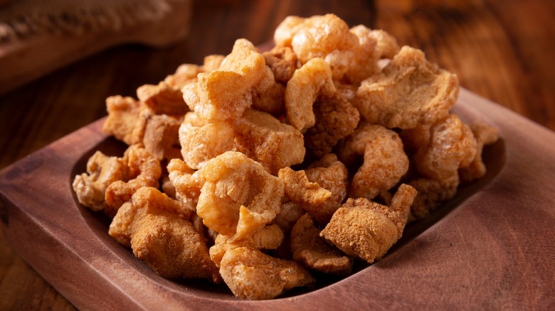 A plate of pork rinds