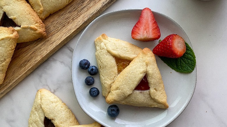 cookies on plate with fruit