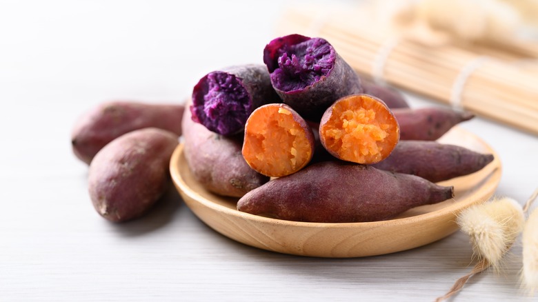 Orange and purple sweet potatoes