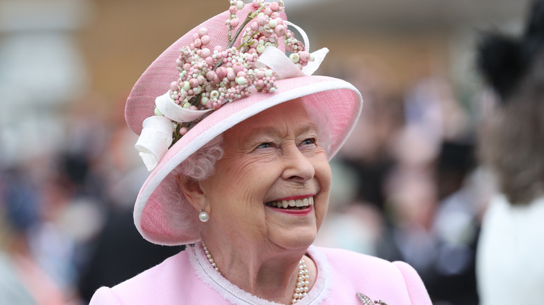 Queen elizabeth II smiling in London