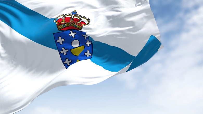 the Galician flag waving