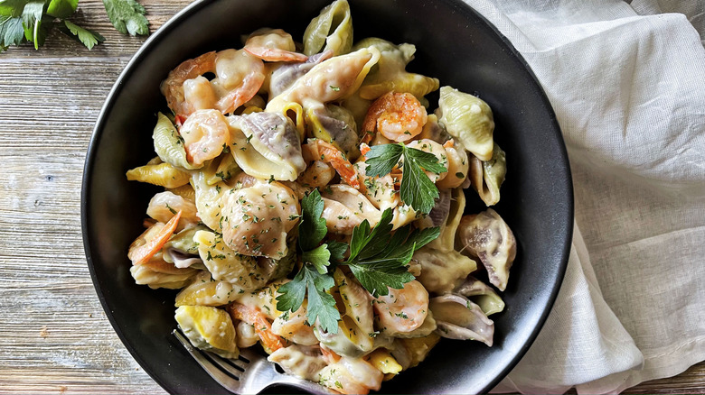 brown butter shrimp pasta bowls