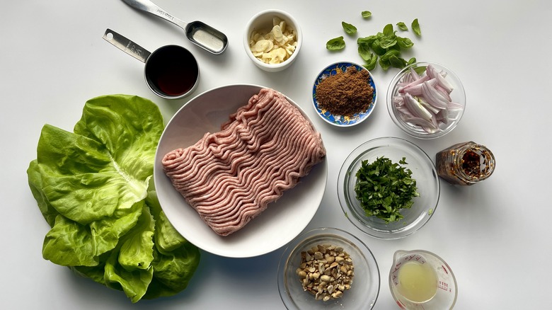 ingredients for thai chicken lettuce cups