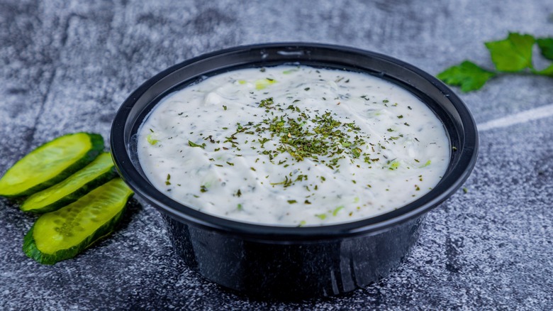 cucumber raita in bowl