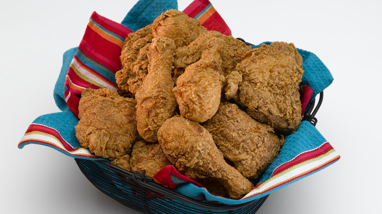 Fried chicken in a basket