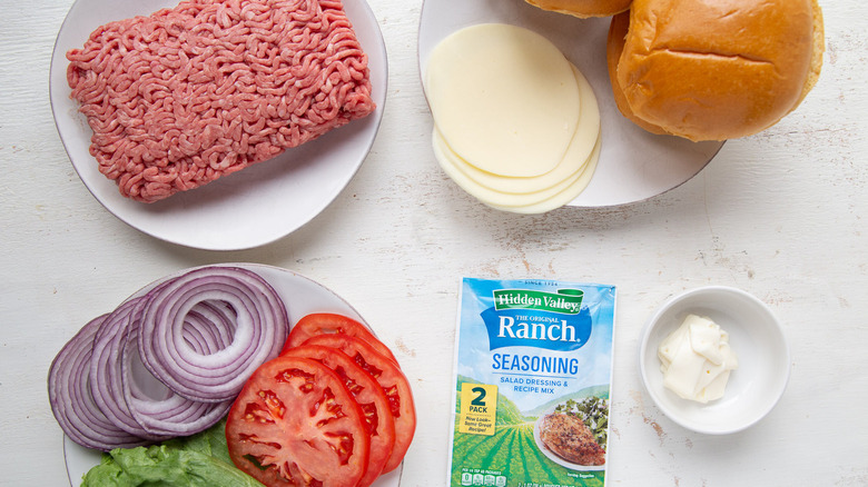 Ingredients for ranch burgers