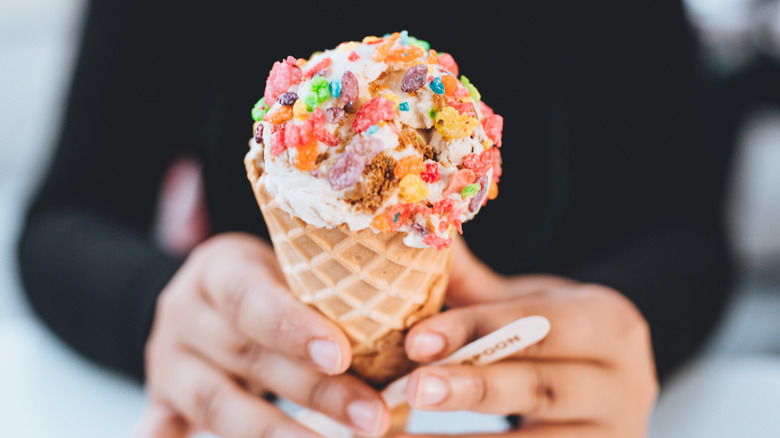 Cereal on ice cream