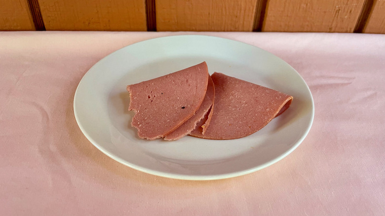 Beef Bologna on plate