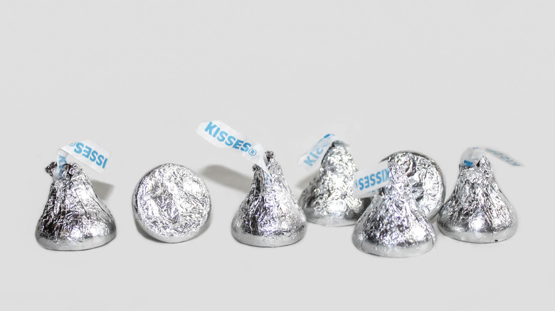 Hershey's Kisses in a row 