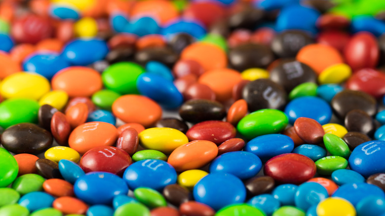 close-up of M&Ms